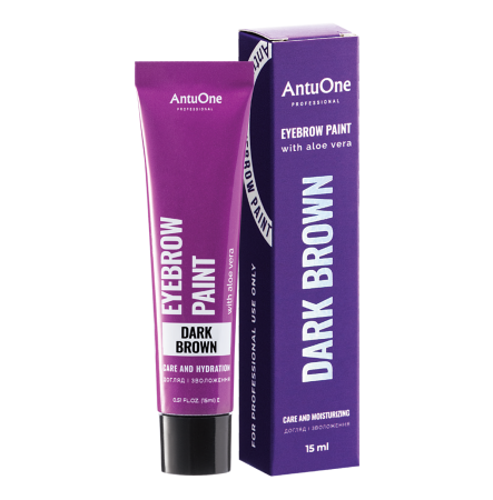 AntuOne Краска для бровей с алоэ вера Black Dark Brown