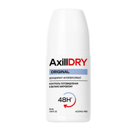Шариковый дезодорант-антиперспирант AxillDRY Original до 48 часов 50 мл