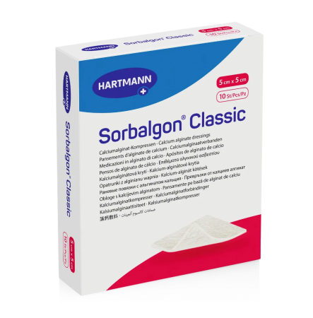 SORBALGON Кальцієво-альгінатна ранова пов’язка, 5×5 см
