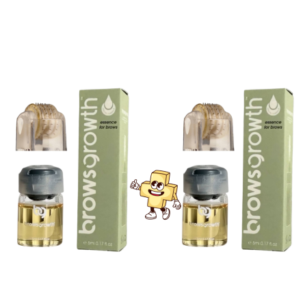 Browsgrowth Набор из 2 средств укрепляющего и восстанавливающего рост бровей 5 мл с микроигловой насадкой