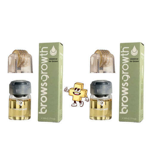 Browsgrowth Набір з 2 засобів  що укріплює та відновлює зріст брів 5 мл з мікроголковой насадкою
