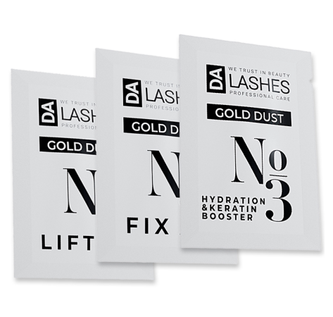 Dalashes Набір засобів  для ламінування вій Gold Dust в саше 3*1,5 мл