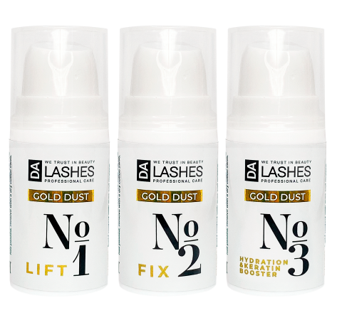 Dalashes Набір засобів  для ламінування вій Gold Dust 3*5 мл
