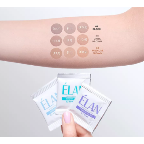 ELAN Фарба для брів комплект саше  03 Medium Brown-Коричневий