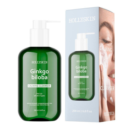HOLLYSKIN Заспокійливий очищувальний гель з ектрактом гінкго білоба 200 мл