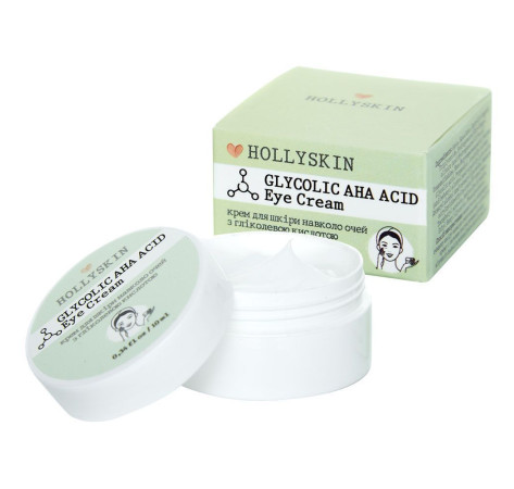 HOLLYSKIN Крем для шкіри навколо очей з гліколевою кислотою Glycolic AHA Acid Eye Cream 10 мл
