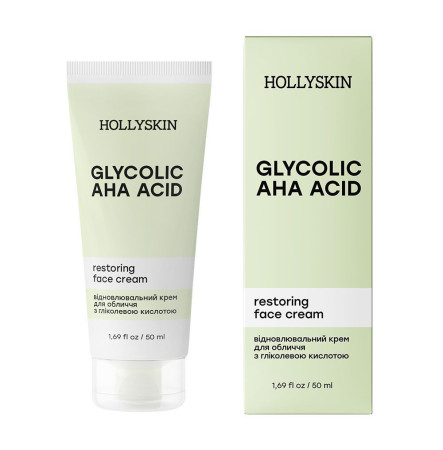 HOLLYSKIN Відновлювальний крем для обличчя з гліколевою кислотою Glycolic AHA Acid Face Cream 50 мл