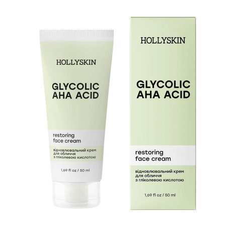 HOLLYSKIN Відновлювальний крем для обличчя з гліколевою кислотою Glycolic AHA Acid Face Cream 50 мл