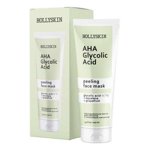 HOLLYSKIN Маска для обличчя Glycolic AHA Acid Face Mask 100 мл