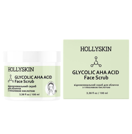 HOLLYSKIN Скраб для обличчя з гліколевою кислотою Glycolic AHA Acid Face Scrub 100 мл