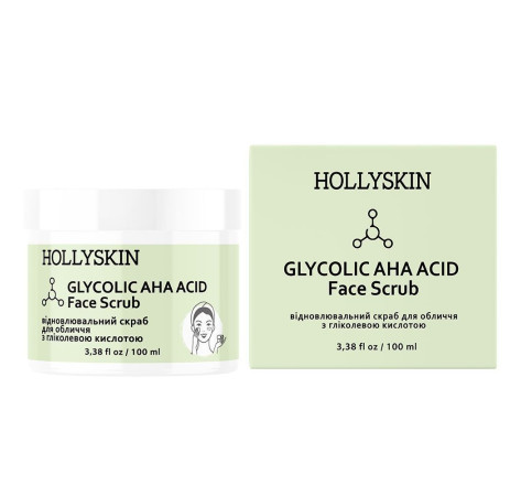 HOLLYSKIN Скраб для обличчя з гліколевою кислотою Glycolic AHA Acid Face Scrub 100 мл