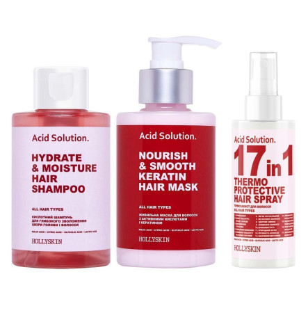 HOLLYSKIN Набір для волосся Шампунь,  Маска,   Спрей-термозахист 