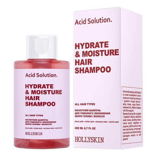HOLLYSKIN Кислотний шампунь для глибокого зволоження шкіри голови і волосся 200 мл