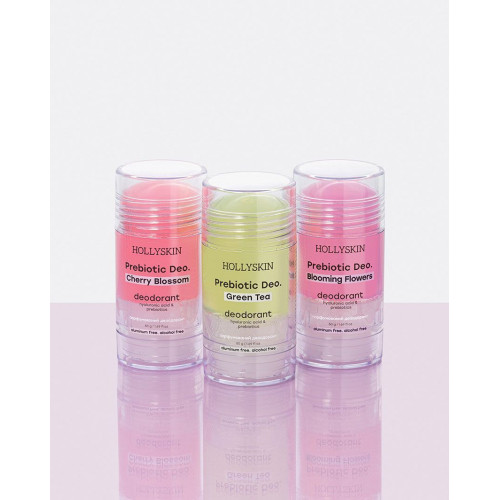 HOLLYSKIN Парфумований дезодорант з гіалуроновою кислотою і пребіотиками Green Tea 50 г