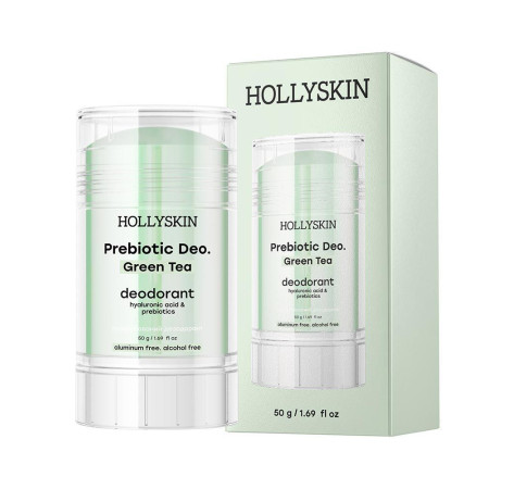 HOLLYSKIN Парфумований дезодорант з гіалуроновою кислотою і пребіотиками Green Tea 50 г