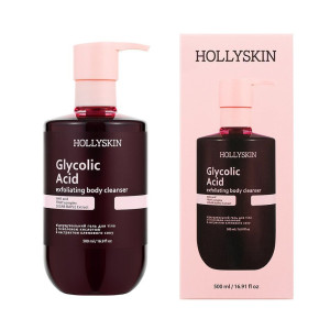 HOLLYSKIN Отшелушивающий гель для очищения тела с гликолевой кислотой и экстрактом кленового сока 500 мл