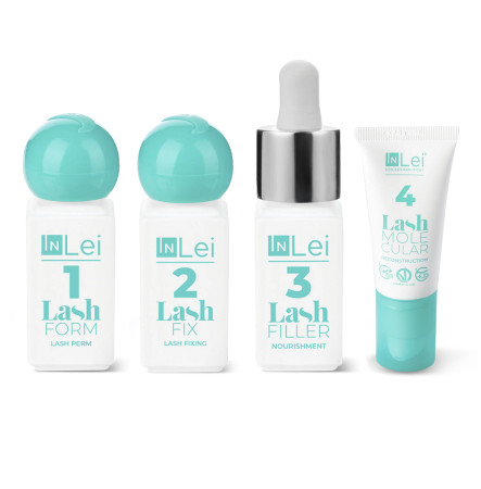 InLei Набір для ламінування вій №1, 2, 3, 4 баночки 4 мл