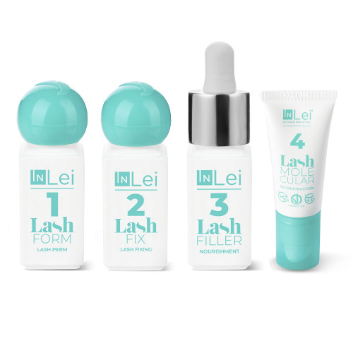InLei Набір для ламінування вій №1, 2, 3, 4 баночки 4 мл