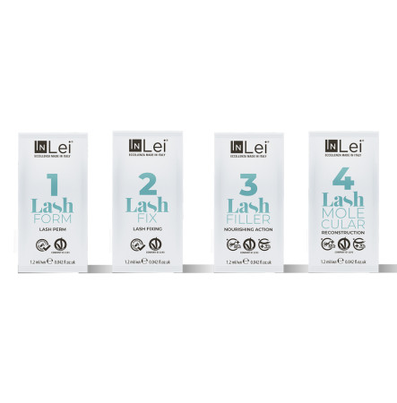 InLei Набор составов  №1,2,3, 4 в саше для ламинирования ресниц