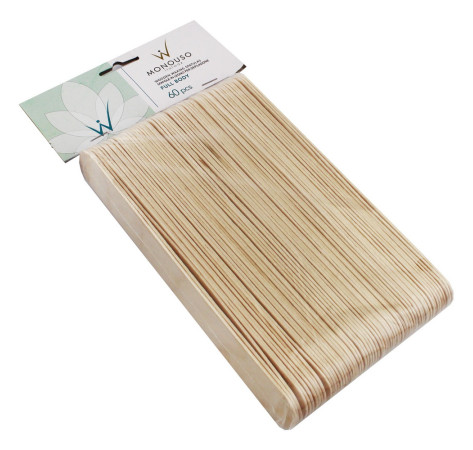 Шпатель дерев’яний широкий  italwax Full body 60 шт