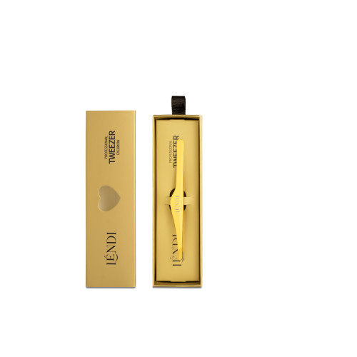 Lendi Пінцет для брів скошений Golden Spark