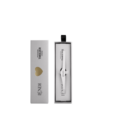 Lendi Пінцет для брів скошений Moonlight Silver