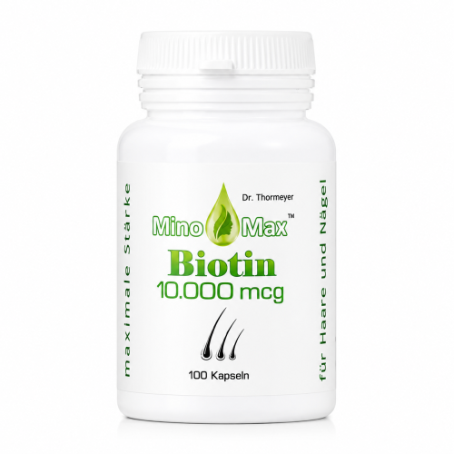 Minomax Biotin – витаминная добавка с биотином (B7), 100 капсул