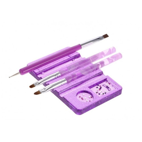 Підставка для сушіння кистей,  плоска фіолетова