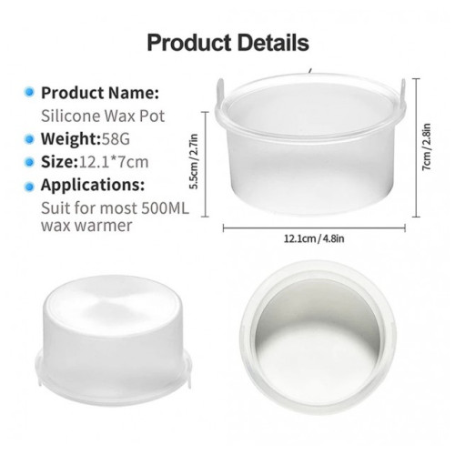 Силіконова чаша для воскоплаву змінна, прозора 500 мл