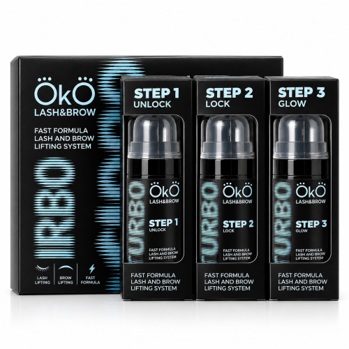 OKO TURBO Набор для ламинирования ресниц и бровей, 3 этапа