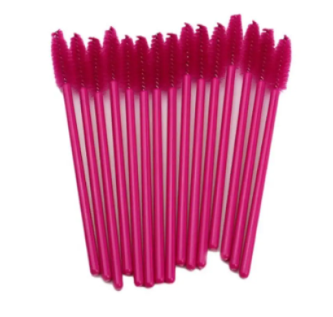 Браші для брів та вій одноразові малинові 50 шт