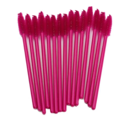 Браші для брів та вій одноразові малинові 50 шт