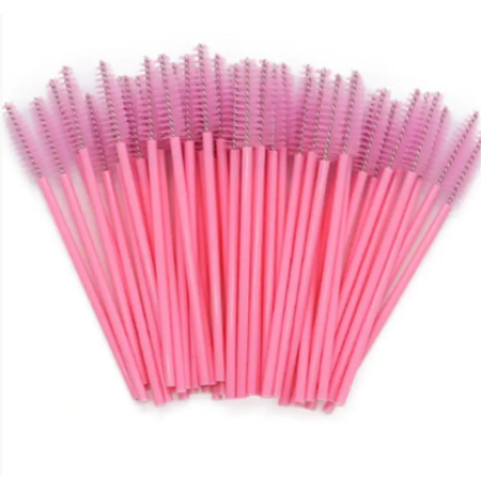 Браши для бровей и ресниц одноразовые розовые 50 шт