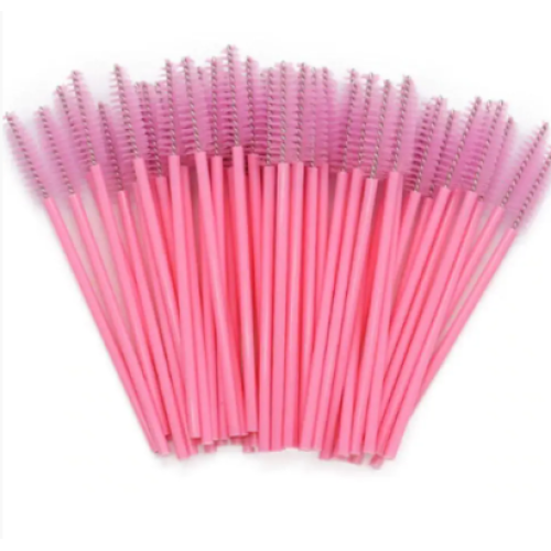 Браши для бровей и ресниц одноразовые розовые 50 шт