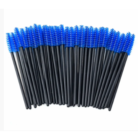 Браші для брів та вій одноразові синьо-чорні 50 шт