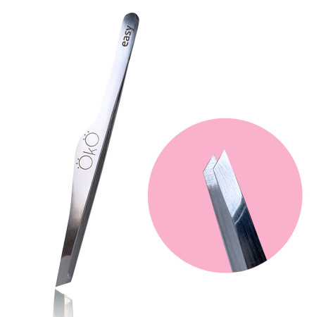 OKO Пінцет EASY для брів скошений (ручне заточування)