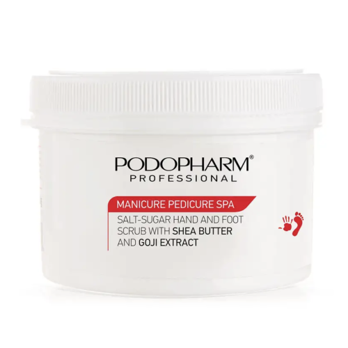 Podopharm  Цукрово-сольовий пілінг для рук, ніг, всього тіла з олією ши та екстактом ягод годжі 600 мл