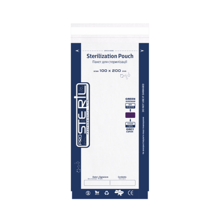 Pro Steril Крафт-пакети для стерилізації білі з прозорою плівкою (100*200 мм) 100 шт