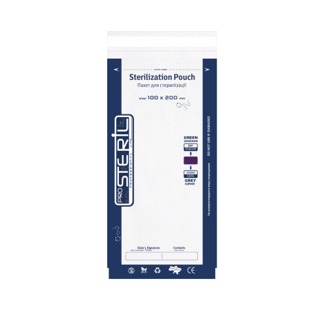 Pro Steril Крафт-пакети для стерилізації білі з прозорою плівкою (100*200 мм) 100 шт