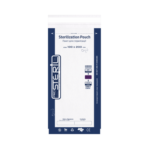 Pro Steril Крафт-пакети для стерилізації білі з прозорою плівкою (100*200 мм) 100 шт