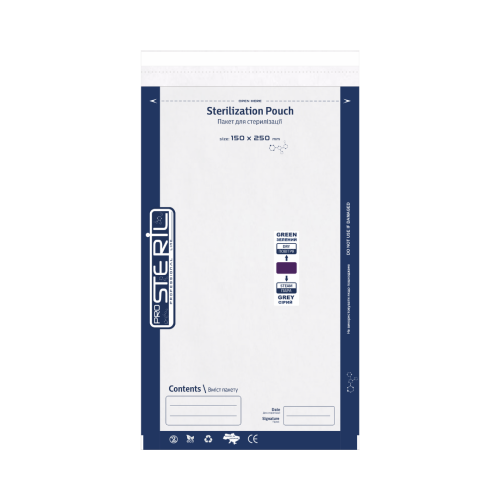 Pro Steril Крафт-пакети для стерилізації білі з прозорою плівкою (150*250 мм) 100 шт