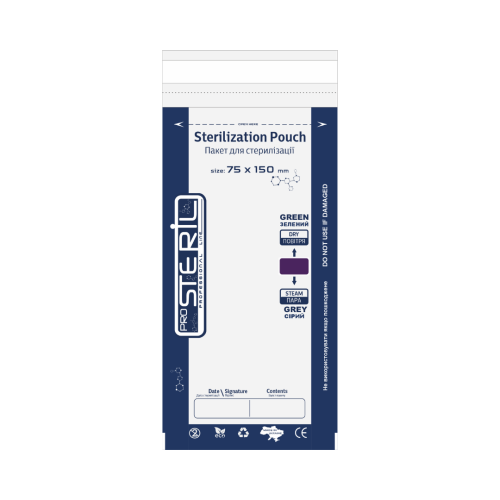 Pro Steril Крафт-пакети для стерилізації білі з прозорою плівкою (75*150 мм) 100 шт