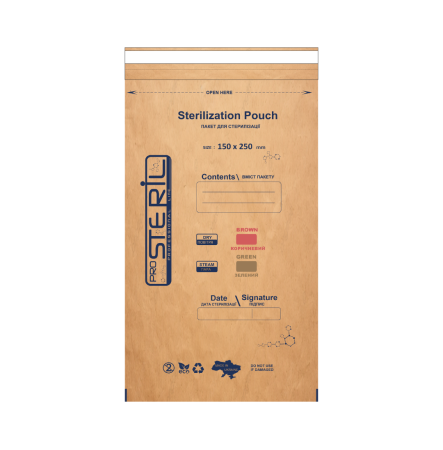Pro Steril Крафт-пакети для стерилізації коричневий (150*250 мм) 100 шт