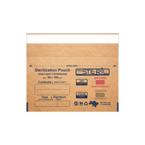 Pro Steril Крафт-пакети для стерилізації коричневий (60*100 мм) 100 шт