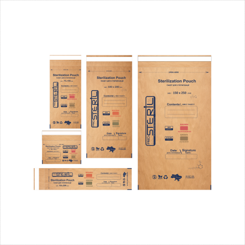 Pro Steril Крафт-пакети для стерилізації коричневий (150*250 мм) 100 шт