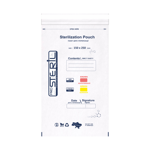 Pro Steril Крафт-пакети для стерилізації білі (150*250 мм) 100 шт
