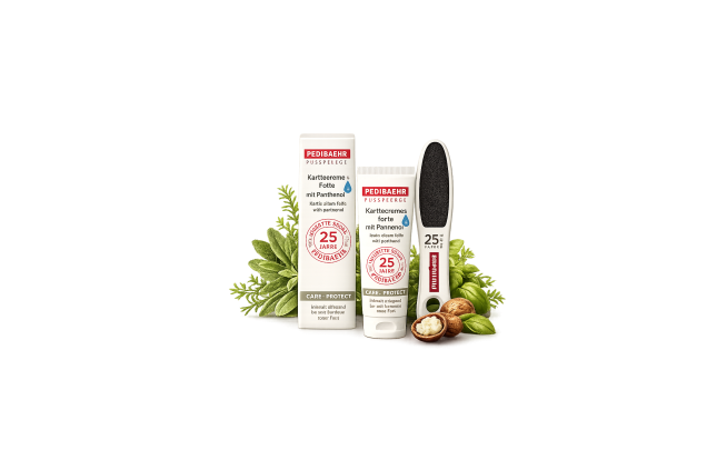 <p>Юбилейная серия <span> Karitécreme Forte</span> <strong> PEDIBAEHR</strong></p>