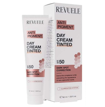 REVUELE Солнцезахисний тонуючий крем SPF 50 ANTI PIGMENT 40 мл