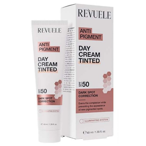 REVUELE Солнцезахисний тонуючий крем SPF 50 ANTI PIGMENT 40 мл