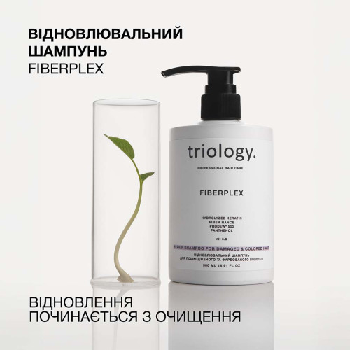 Triology. Восстановительный шампунь для поврежденных и окрашенных волос Fiberplex 500 мл